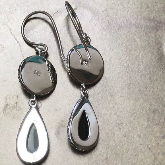 Onyx & Sterling Dangle Earrings - Picture 5 of 8